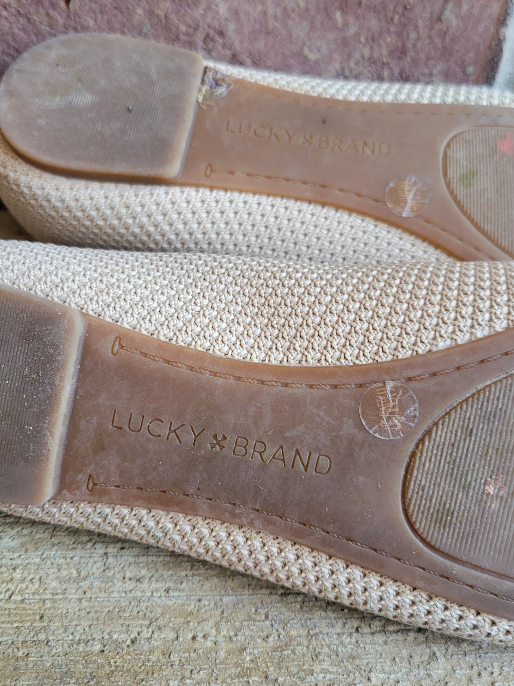 Lucky Brand Neutral Knit Ballet Flats in Light Beige - Picture 3 of 4